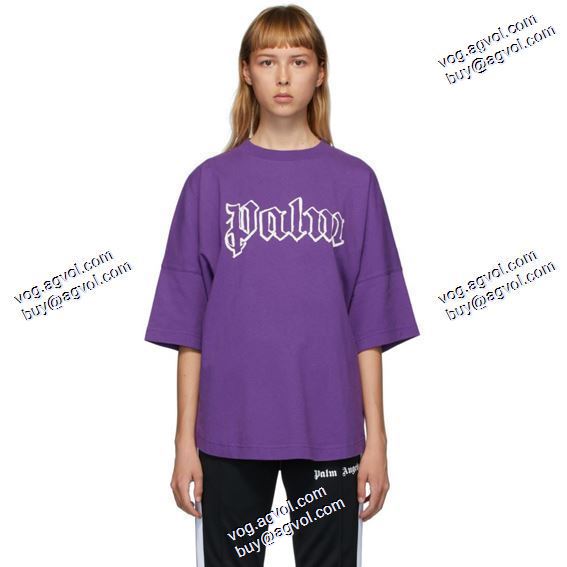 パーム エンジェルス Palm Angels 2020秋冬 高級感演出 透かし文字プリント半袖Tシャツ 偽物ブランド 2色可選